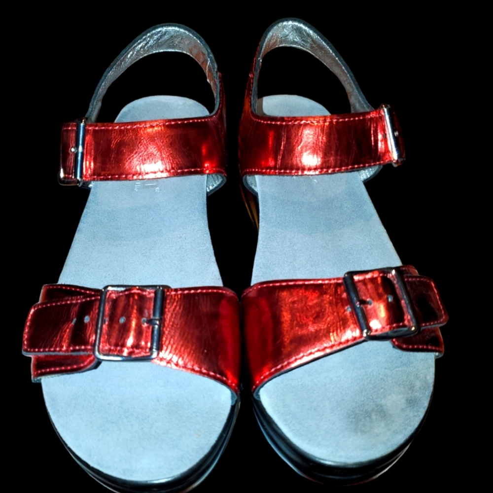 Alegria, red metallic leather, sz 37